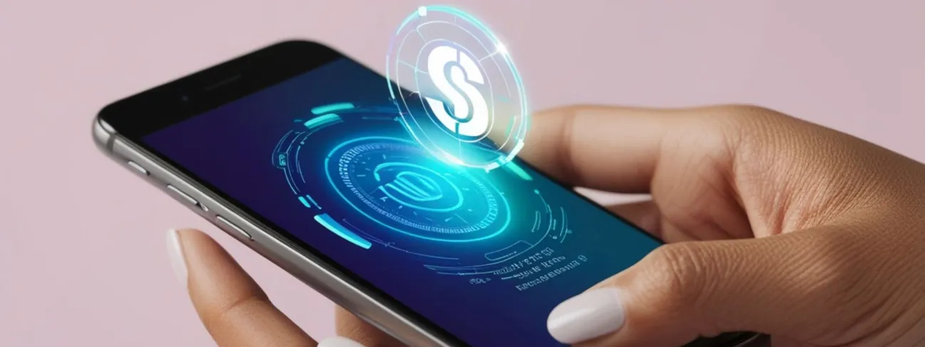 Moedas digitais locais sendo utilizadas em um pagamento por celular em um comércio de bairro.