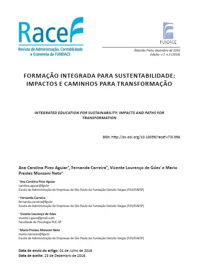 Formação integrada para sustentabilidade: impactos e caminhos para transformação