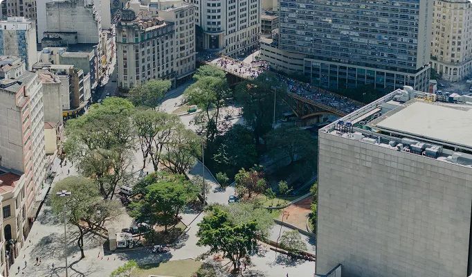 Vista área de uma cidade