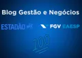 imagem com fundo azul comentando sobre os 100 textos postados