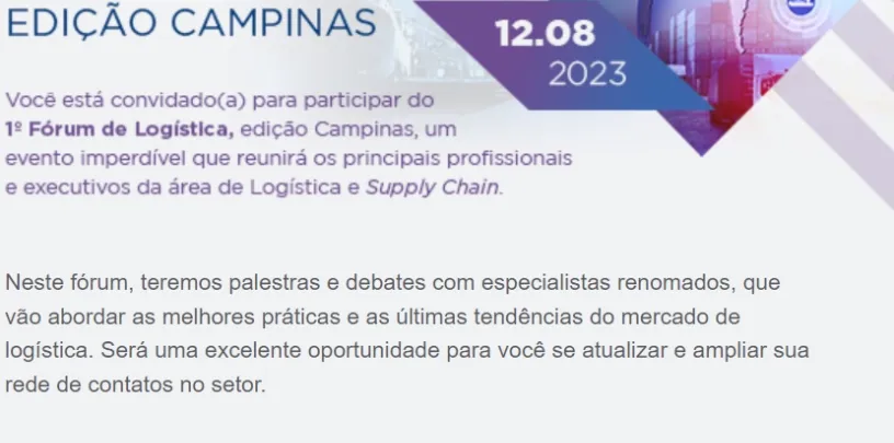 1º Fórum de Logística, edição Campinas