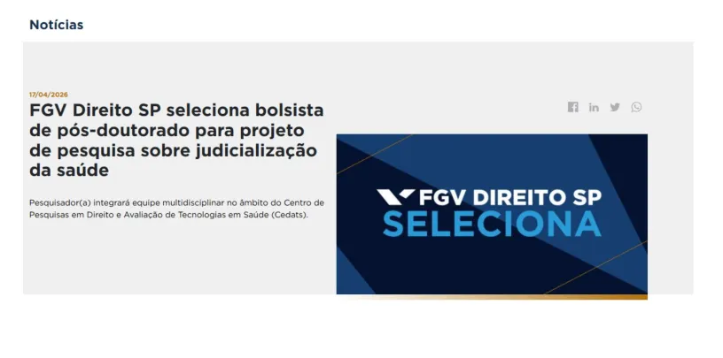 FGV Direito SP seleciona bolsista