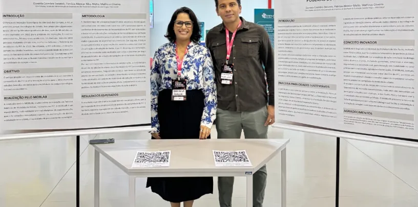 Daniela Swiatek e Matheus Oliveira na exposição do resumo