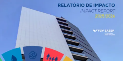 imagem da fachada da EAESP com simbolos dos ODS