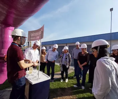 Integrantes da Iniciativa El Agua nos Une recebem comitiva da COSUDE no Aquapolo, maior planta de reuso da américa latina, localizada em São Paulo