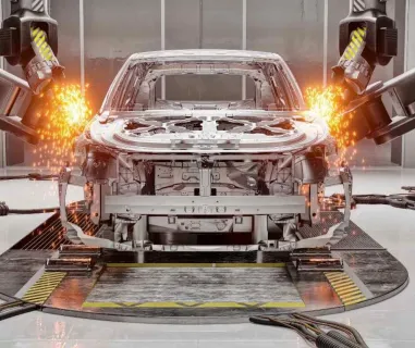 Carro sendo construído.
